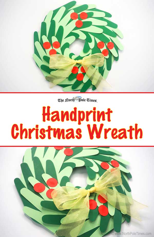 [Hand Print Christmas Wreath]