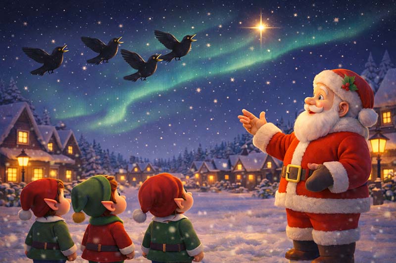 Story: On the Fourth Day of Christmas: Calling Birds