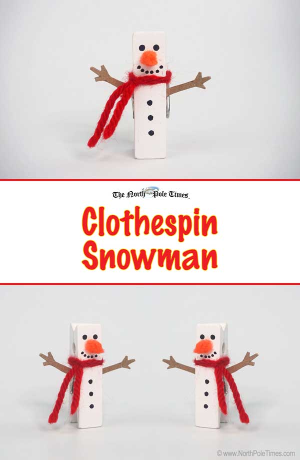 [Clothespin Snowman Craft]