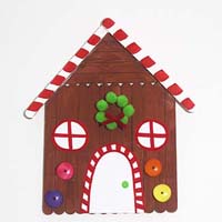 [Popsicle Stick Gingerbread House Craft ]
